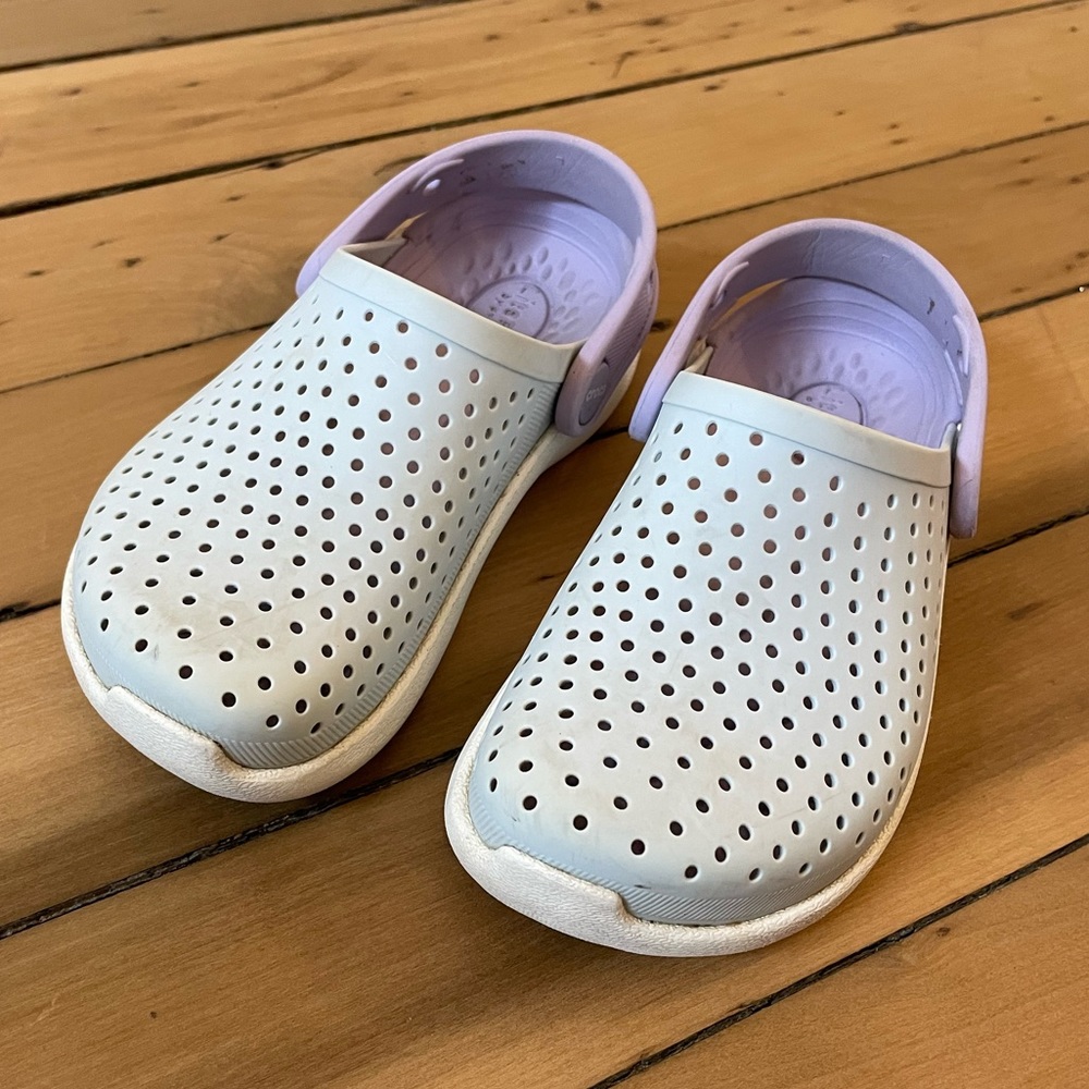 Crocs LiteRide Clogs- Seafoam green and purple